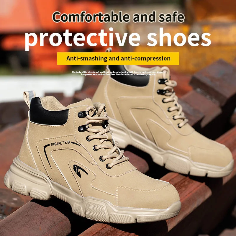 Safety Shoes Men Steel toe shoes Work Sneakers Indestructible Shoes Anti-smash Anti-puncture Waterproof boots Protective Boots