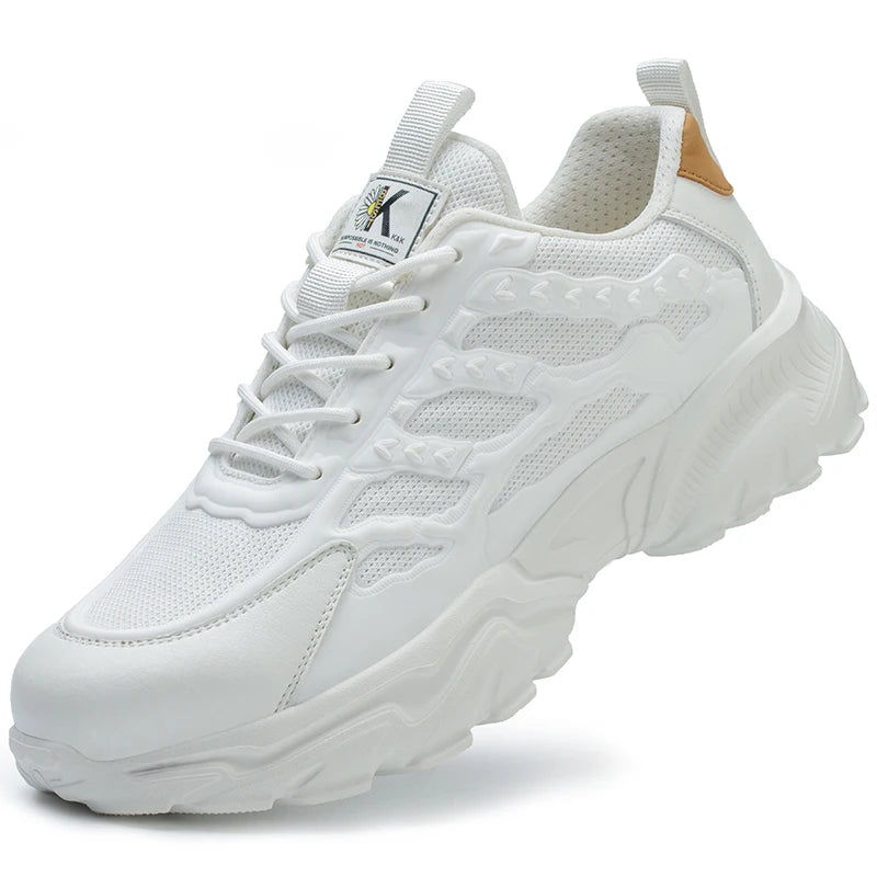 Lightweight Steel Toe Shoes Men Work Sneakers Fashion Safety Shoes Anti-smash Anti-puncture Work Boots Protective Shoes Non-slip
