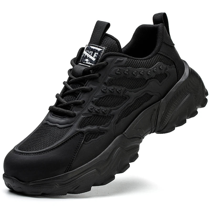 Lightweight Steel Toe Shoes Men Work Sneakers Fashion Safety Shoes Anti-smash Anti-puncture Work Boots Protective Shoes Non-slip