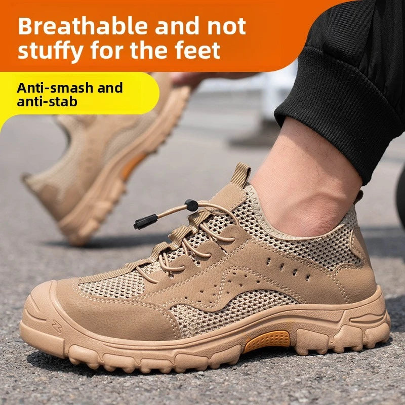 Safety Shoes Work Sneakers Steel Toe Men Women Anti Smash Puncture Proof Work Boots Indestructible Safety Shoes Light Breathable