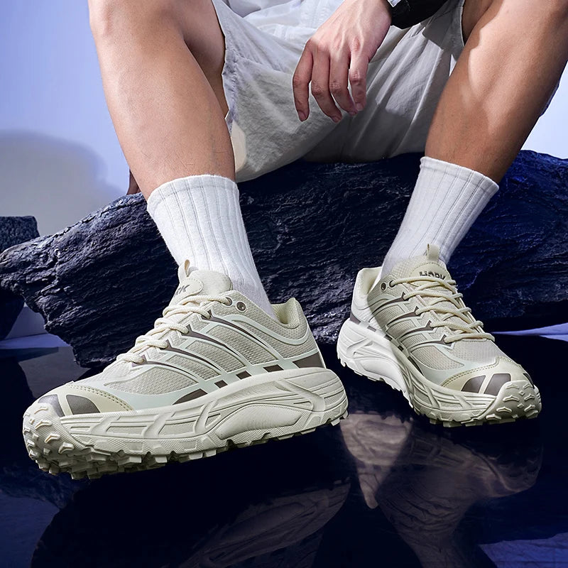 Men'S Running Shoes With Thick Sole Shock Absorption Cushioning Anti Slip Breathable Outdoor Sports Trend Men'S Shoes 39-44