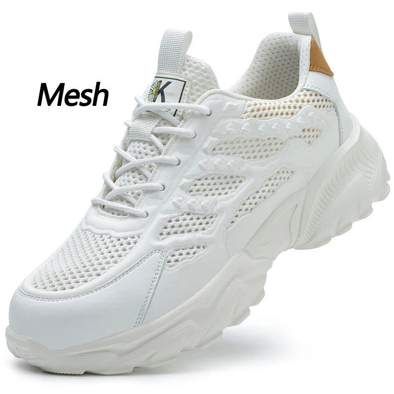Lightweight Steel Toe Shoes Men Work Sneakers Fashion Safety Shoes Anti-smash Anti-puncture Work Boots Protective Shoes Non-slip