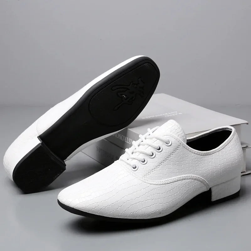Male Big Size White Dance Shoes Men Soft Leather Latin Shoes Man Jazz Waltz Ballroom Dancing Yoga Train Sneakers Stage Footwear