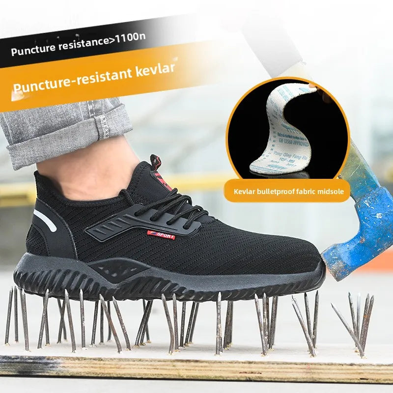 Safety Shoes Work Sneakers Steel Toe Men Women Anti Smash Puncture Proof Work Boots Indestructible Safety Shoes Light Breathable
