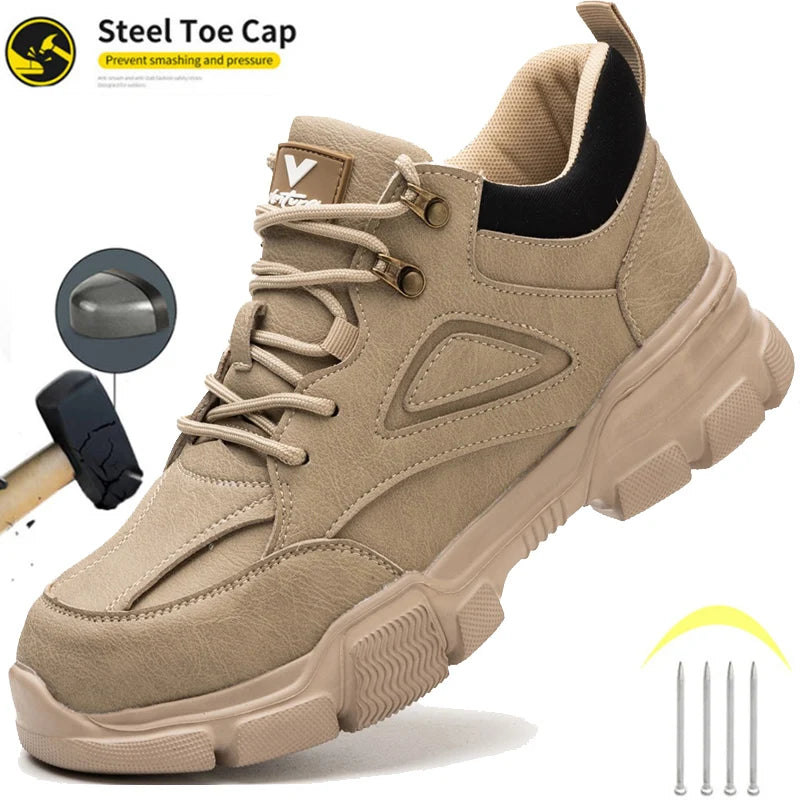 Safety Shoes Men Steel Toe Work Shoes Anti-smash Anti-puncture Indestructible Shoes Protective Boots Outdoor work shoes ﻿ ﻿ ﻿ ﻿