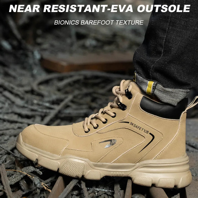 Safety Shoes Men Steel toe shoes Work Sneakers Indestructible Shoes Anti-smash Anti-puncture Waterproof boots Protective Boots