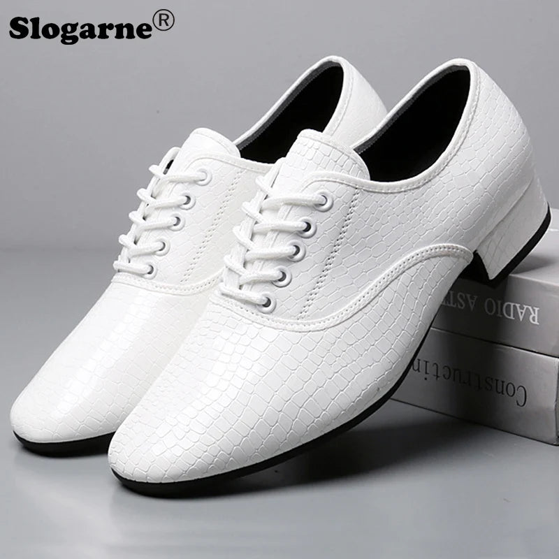 Male Big Size White Dance Shoes Men Soft Leather Latin Shoes Man Jazz Waltz Ballroom Dancing Yoga Train Sneakers Stage Footwear