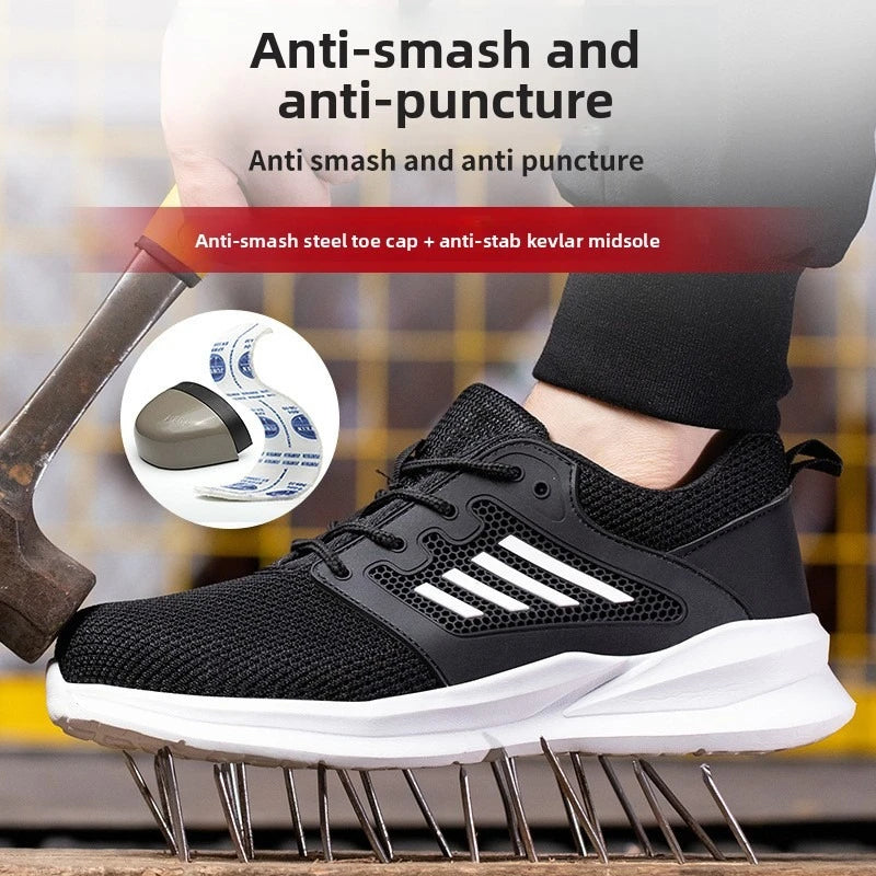 Safety Shoes Work Sneakers Steel Toe Men Women Anti Smash Puncture Proof Work Boots Indestructible Safety Shoes Light Breathable