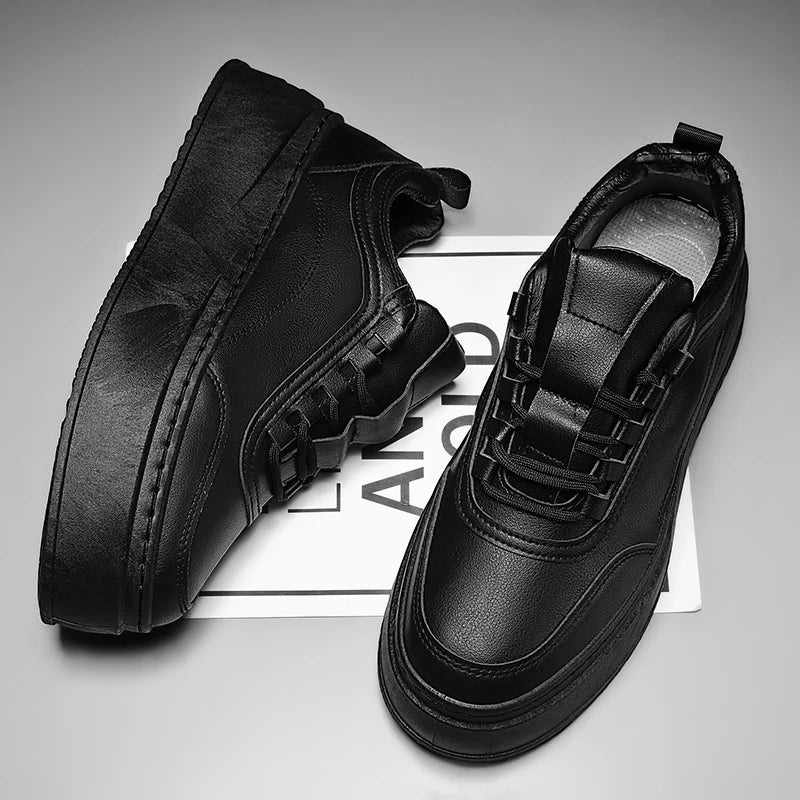 2024 Autumn New Men's Board Shoes Thick Sole Elevated Shoes Trendy Fashion Casual Shoes Student Four Seasons Little White Shoes