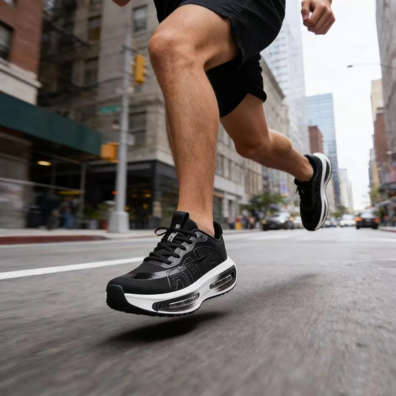 Men's Sports Shoes, Comfortable Air-Cushion Running Shoes, Walking Non-Slip Sports Shoes, Wide-Toe Training Shoes