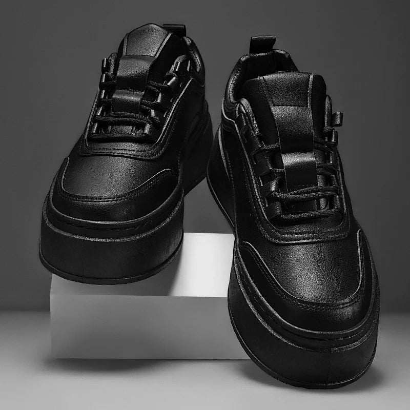 2024 Autumn New Men's Board Shoes Thick Sole Elevated Shoes Trendy Fashion Casual Shoes Student Four Seasons Little White Shoes