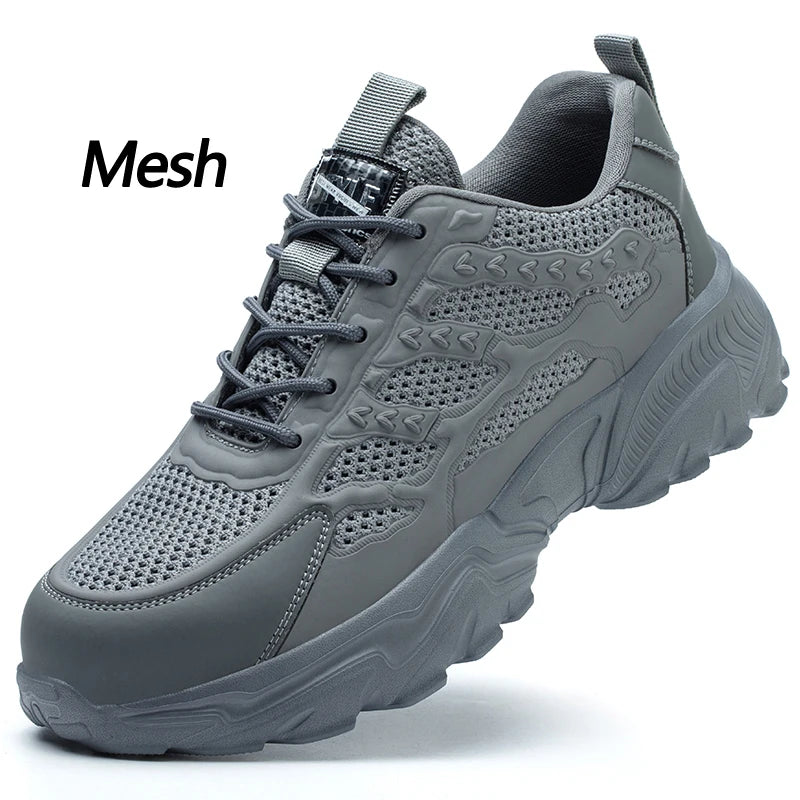 Lightweight Steel Toe Shoes Men Work Sneakers Fashion Safety Shoes Anti-smash Anti-puncture Work Boots Protective Shoes Non-slip