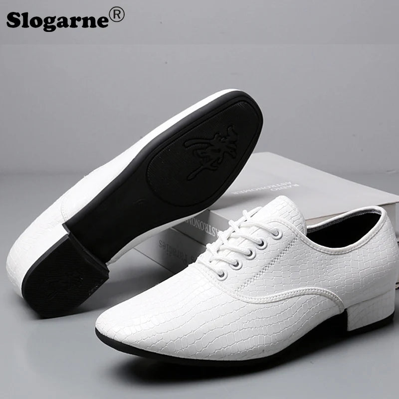 Male Big Size White Dance Shoes Men Soft Leather Latin Shoes Man Jazz Waltz Ballroom Dancing Yoga Train Sneakers Stage Footwear
