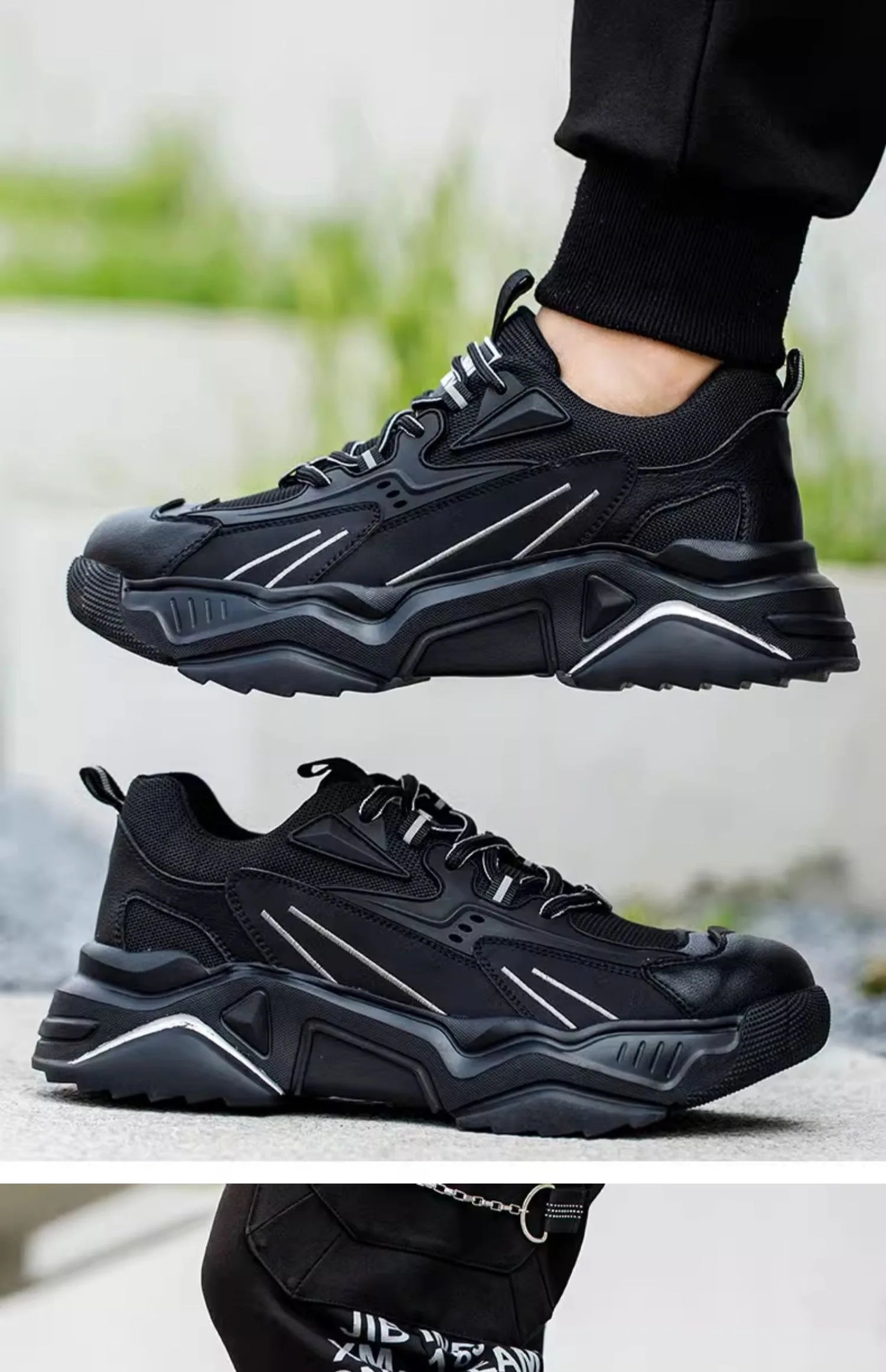 Handsome Black Safety Shoes Lightweight Steel Toe   Anti Smash Puncture Proof Kevlar Soft Sole Insulated Work Sneakers Men Women