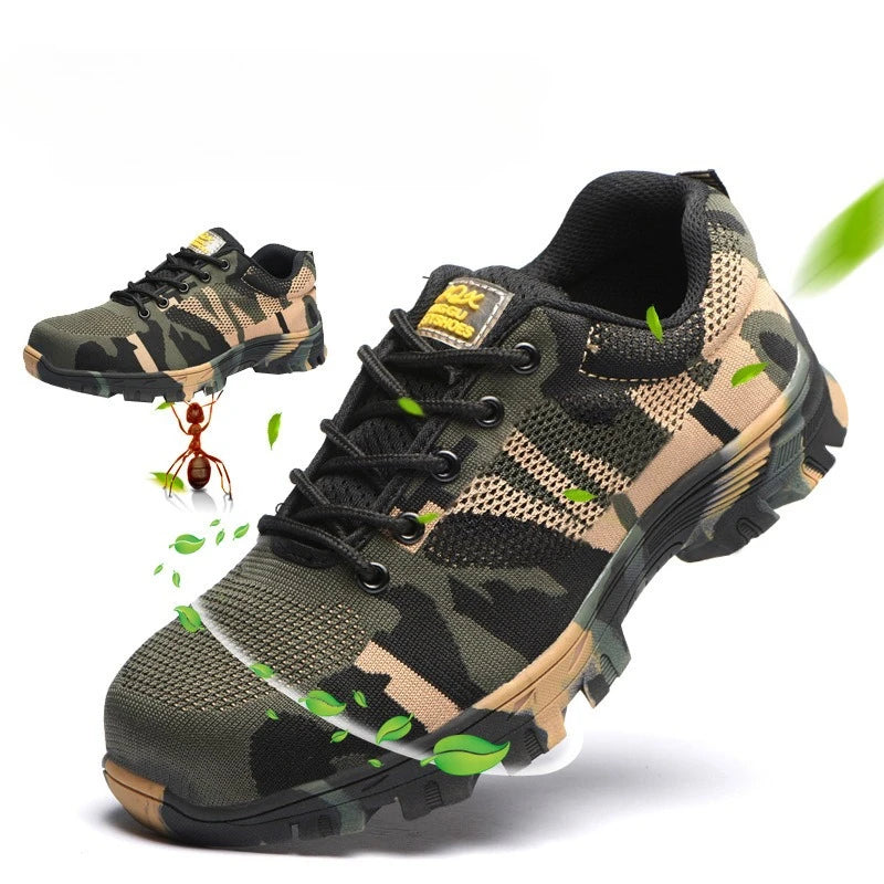 Safety Shoes Work Sneakers Steel Toe Men Women Anti Smash Puncture Proof Work Boots Indestructible Safety Shoes Light Breathable