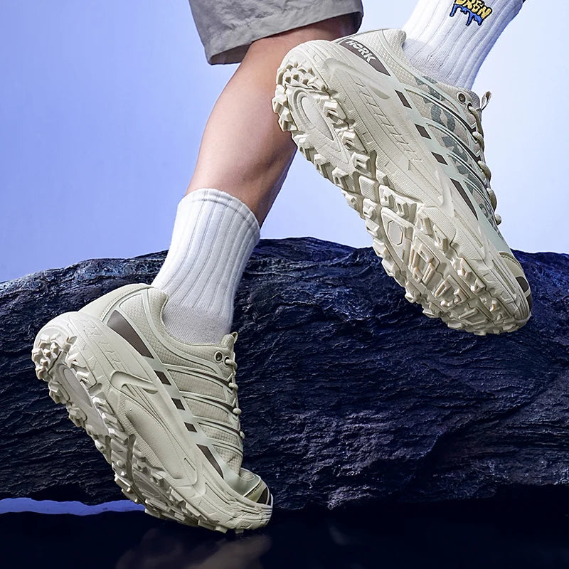 Men'S Running Shoes With Thick Sole Shock Absorption Cushioning Anti Slip Breathable Outdoor Sports Trend Men'S Shoes 39-44