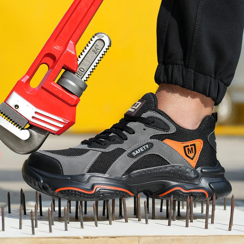 Safety Shoes Anti-smash Steel Toe Boots All-Season Casual Footwear Breathable Indestructible Shoes for Warehouse Logistics Work