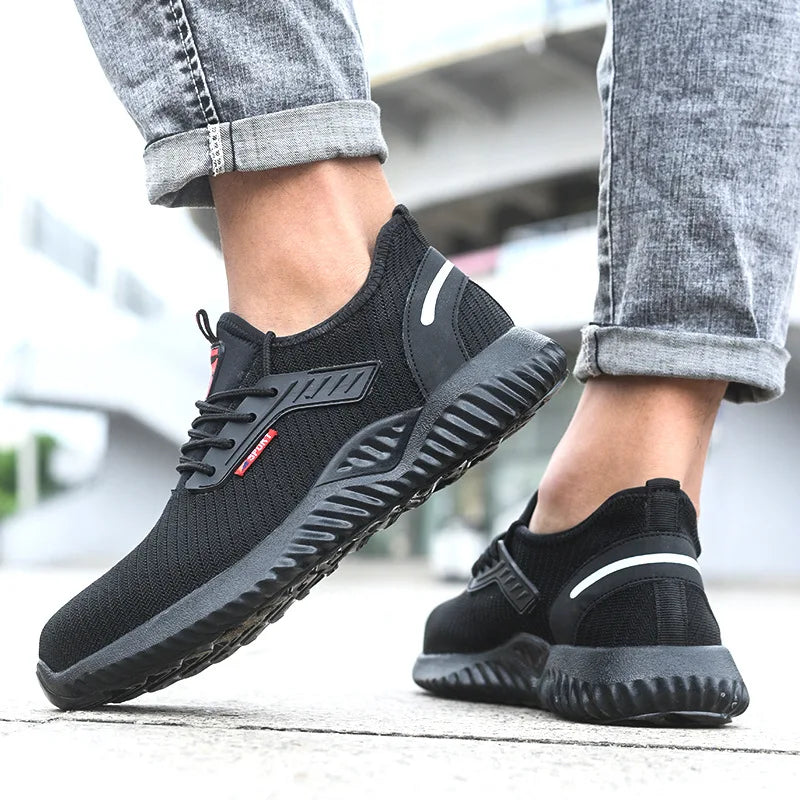 Safety Shoes Work Sneakers Steel Toe Men Women Anti Smash Puncture Proof Work Boots Indestructible Safety Shoes Light Breathable