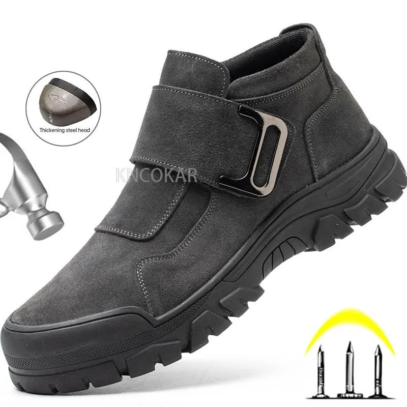 Outdoor Male Indestructible Shoes Steel Toe Safety Shoes Men Work Shoes Anti-smash Anti-puncture Work Sneakers Welder Shoes Male