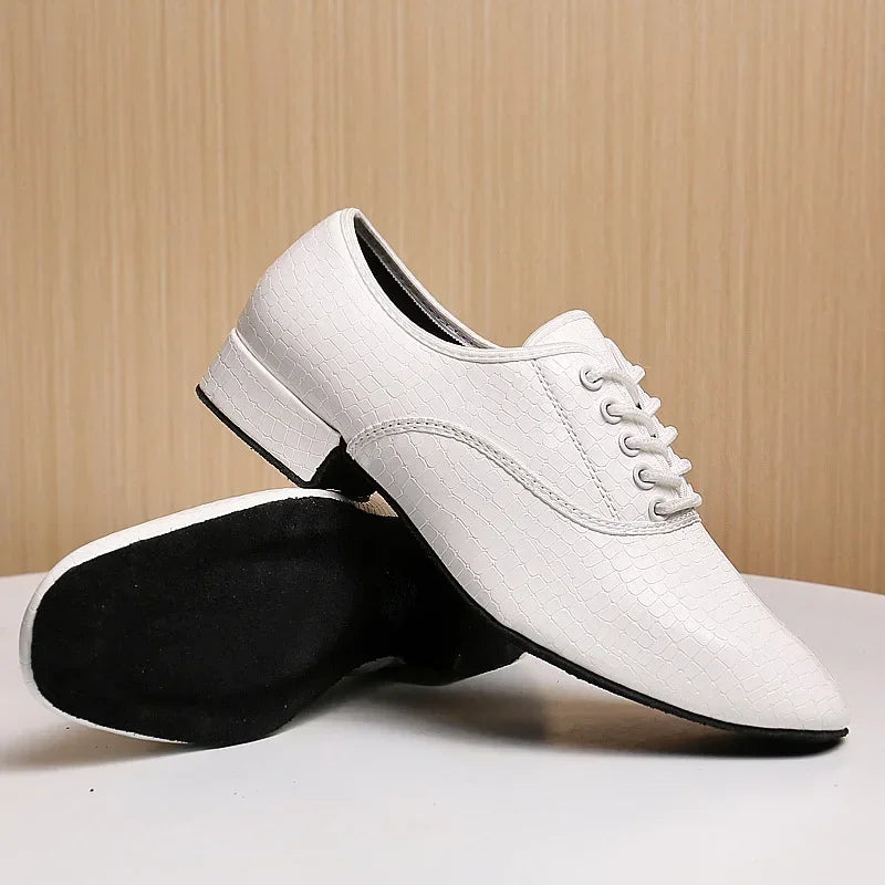Male Big Size White Dance Shoes Men Soft Leather Latin Shoes Man Jazz Waltz Ballroom Dancing Yoga Train Sneakers Stage Footwear