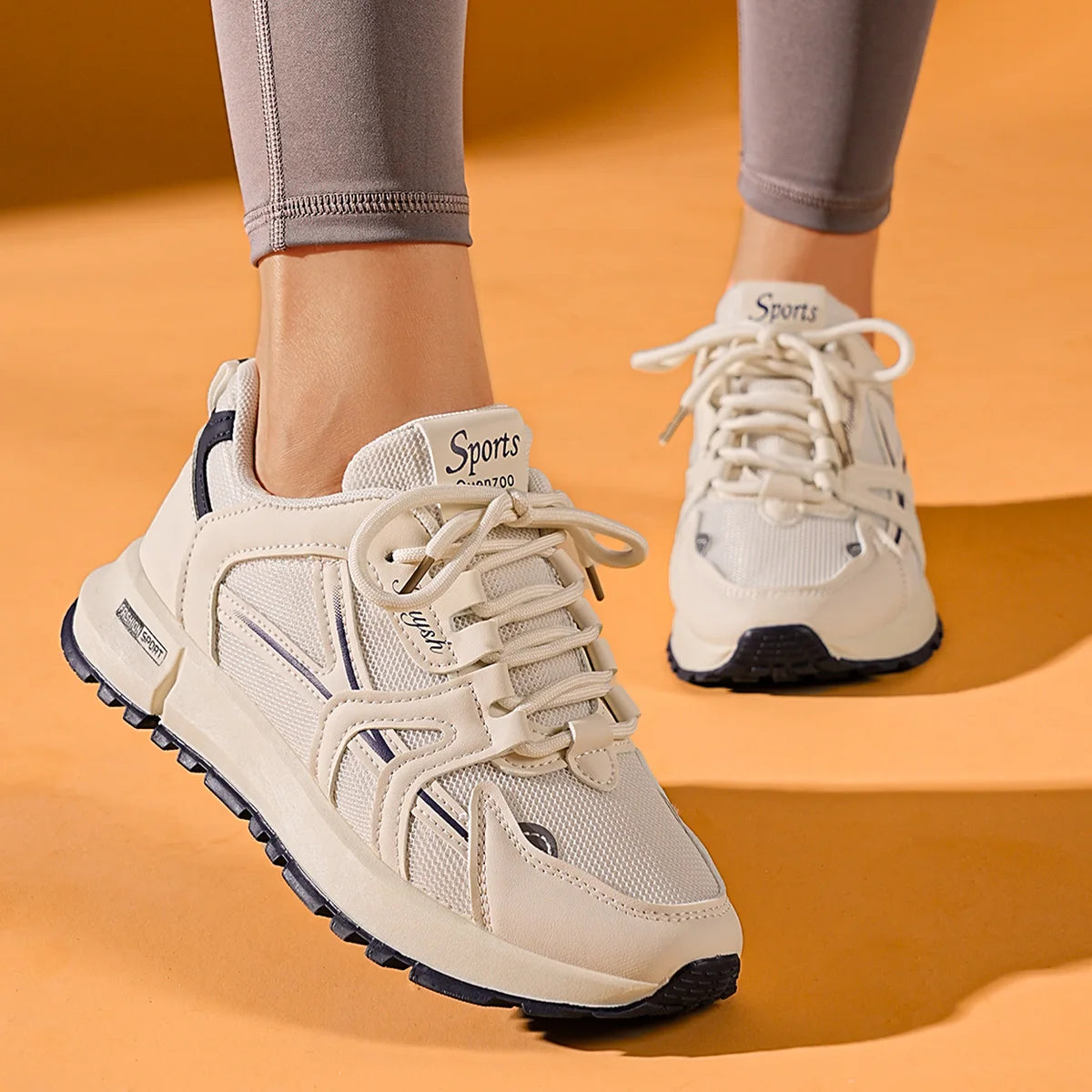 2025 New Comfortable and Stylish Women's Shoes: Elegant Round-Toe Solid Color Sporty Casual Shoes for Spring and Autumn