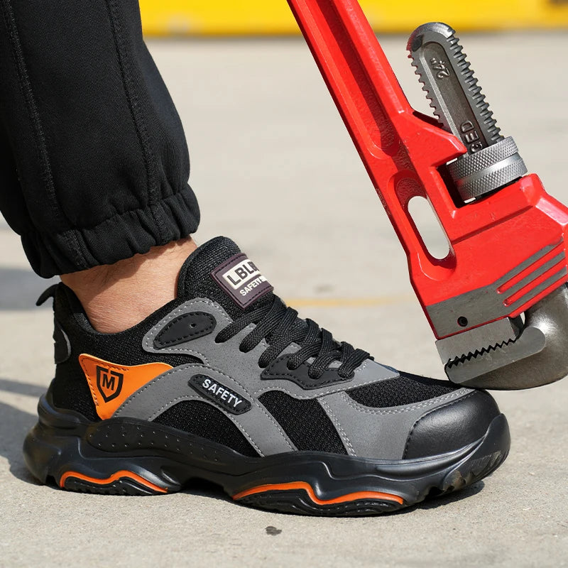 Safety Shoes Anti-smash Steel Toe Boots All-Season Casual Footwear Breathable Indestructible Shoes for Warehouse Logistics Work