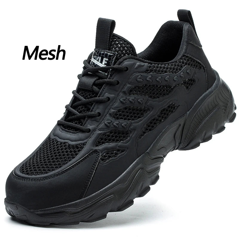 Lightweight Steel Toe Shoes Men Work Sneakers Fashion Safety Shoes Anti-smash Anti-puncture Work Boots Protective Shoes Non-slip