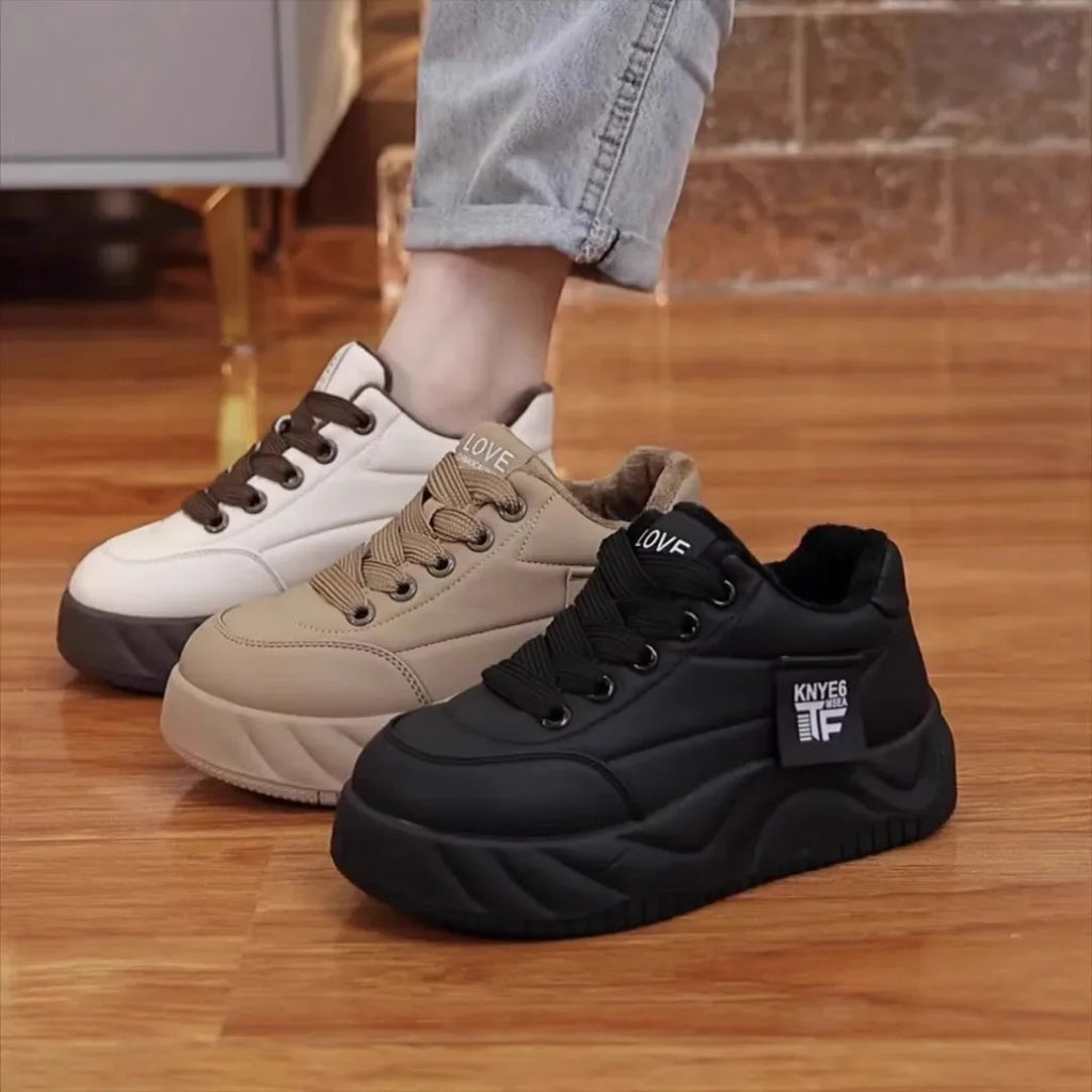Shoes Woman 2024 Round Toe  Platform Autumn Casual Female Sneakers Shallow Mouth New Creepers Small Fall Sports Winter