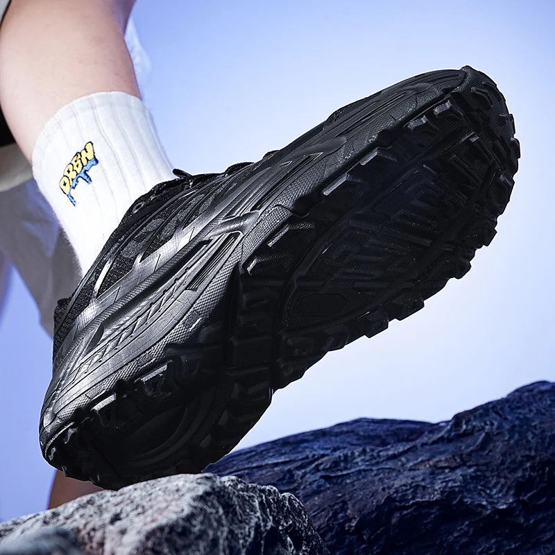 Men'S Running Shoes With Thick Sole Shock Absorption Cushioning Anti Slip Breathable Outdoor Sports Trend Men'S Shoes 39-44